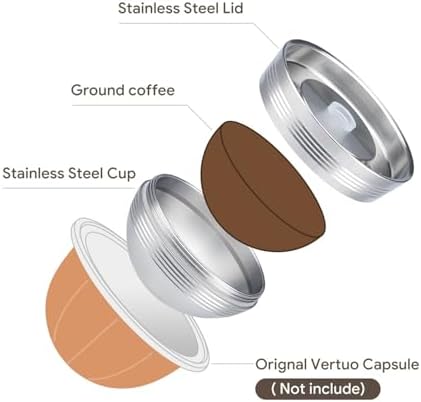 Reusable Capsule Pop Rechargeable Coffee Filter Stainless Steel Pod,Compatible With ICafilas，Compatible With Nespresso，Next(2PCS) - Image 5