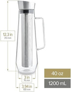 Teabloom Palais Pour Tea Maker & All-Beverage Jug – 40oz Elegant Borosilicate Glass Pitcher with Stainless Steel – Premium Loose Leaf Tea & Fruit Infusion Steeper - Image 3