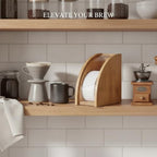 Bamboo Coffee Filter Holder Box with Lid for Cone Filters, Kitchen Counter Storage Organizer - Image 3