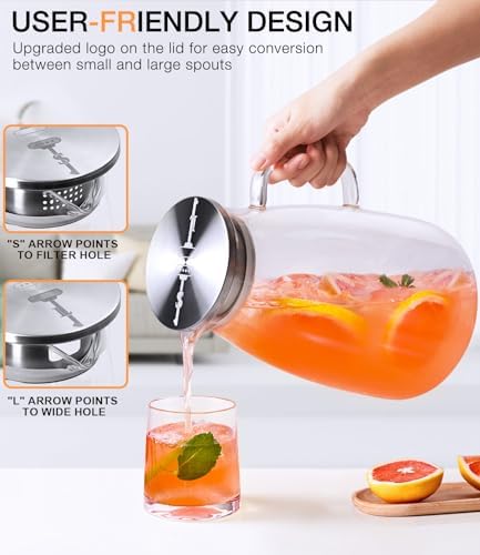 1 Gallon 128oz Glass Pitcher with Lid, Borosilicate with Extra Wide Mouth - Image 2