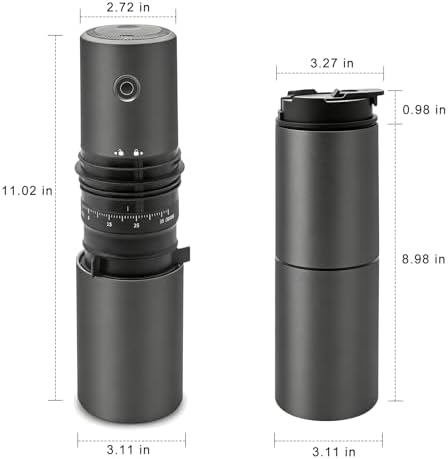 Portable Pour Over Coffee Maker with Grinder, All-in-One Grind and Brew Coffee Maker, Single Serve Travel Coffee Maker for Camping Office, Stainless Steel Drip Kettle, Double-Wall Tumbler - Image 3