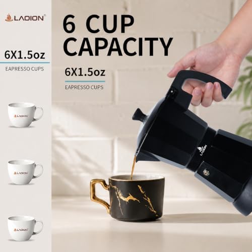 LAOION 6 or 3 Cup Electric Moka Pot, Cafeteras Electricas Modernas-Black - Image 2