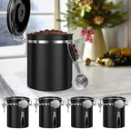 4PCS Coffee Storage Canister 1.5L 51OZ Double Airtight Coffee Beans Container with Date Locator 304 Stainless Steel Kitchen Food Storage Container with Spoon for Tea Sugar - Image 4
