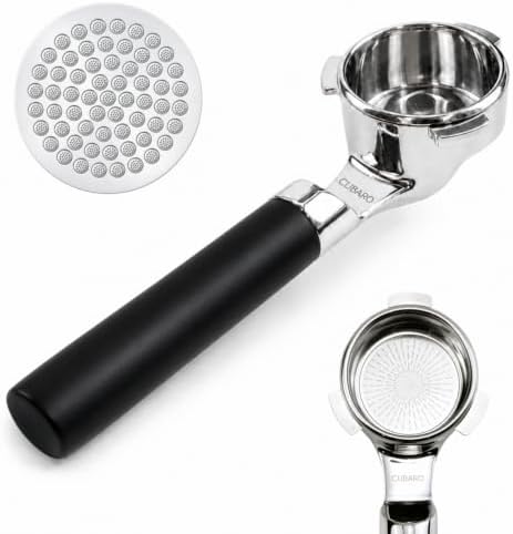 54mm Bottomless Portafilter, True Lay-Flat Naked Portafilter by CUBARO