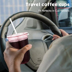 Ziliny 50 Sets 16oz Pink Plastic Cups with Lids and Straws Disposable Cups - Image 6