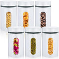 Mimorou 6 Pack 32 oz Airtight Stainless Steel Kitchen Canisters, White by Mimorou