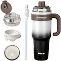 HI-Hotcup-42.58oz Insulated Stainless Steel Travel Mug with Handle, 316/Ceramic Liner Vacuum Tumbler, Leak-Proof Hot Cold Coffee Cup with Straw & Tea Infuser for Car, Outdoor-005 by Unknown