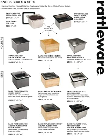 Rattleware Stainless Steel Knock Box with Maple Holder Espresso Knock Bin - Image 3