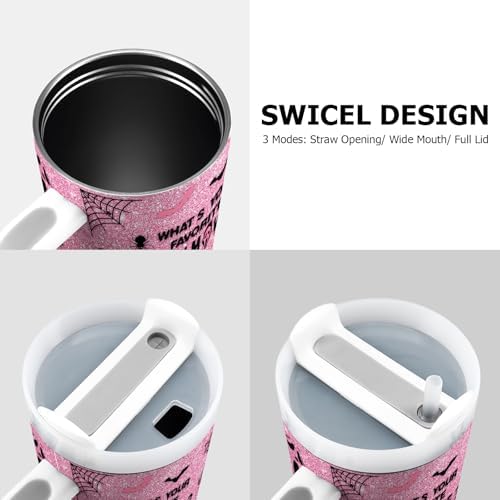 Halloween Scary Mask Tumbler with Lid and Straw 40oz - Image 4