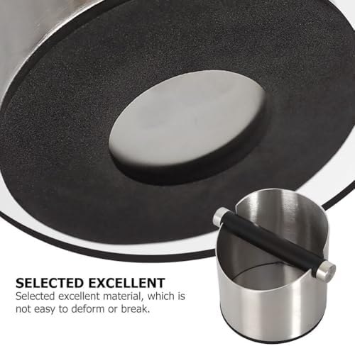 SHINEOFI Stainless Steel Coffee Grounds Disposal Bin - 55 Inch Espresso Knock Box with Style Knock Bar - Non Slip Base and Removable Component for Kitchen Counter Coffee Bar - Image 3