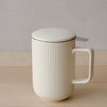 WENSHUO Tea Infuser Mug with Lid, Ceramic Cup for Loose Leaf, 20 oz, Crème by WENSHUO