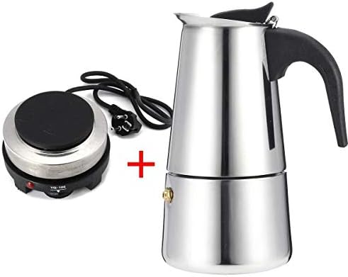 WILL 200450ml Portable Espresso Coffee Maker Moka Pot Stainless Steel with Electric stove Filter Percolator Coffee Brewer Kettle Pot (200ml) - Image 5