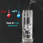 COMI Tea Bottle with Infuser,Double-Wall Glass Travel Mug with One Click Open Lid, Leak Proof Tea Infuser Bottle for Loose Leaf, Fruit & Flower Infused Drinks, Heat & Cold Resistant, Tea Gift Set - Image 3