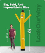 LookOurWay Air Dancers Inflatable Tube Man Attachment - 10 Feet Tall Wacky Waving Inflatable Dancing Tube Guy for Business Promotion - Blower Not Included - Yellow - Image 3