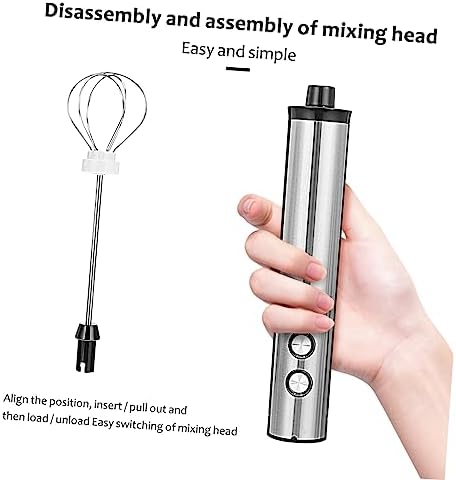 Handheld Electric Milk Frother 5v USB Rechargeable 3-speed Silver - Image 6