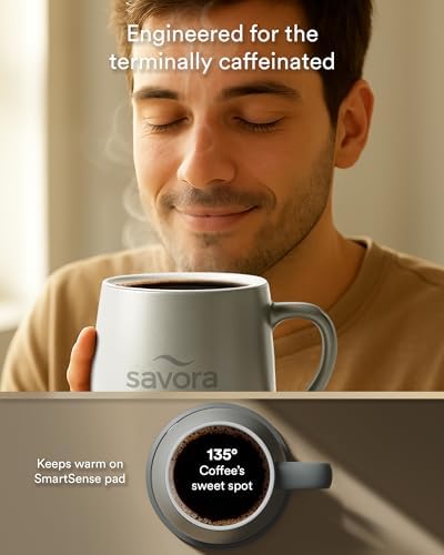 12oz IntelliHeat™ Coffee Mug | Barista’s Choice | Exclusive Wireless SmartSense Pad | Maintains Perfect 135°F | Hand-Crafted Ceramic Mug & Lid | for Tea Drinkers | Backed for Life - Grey - Image 5