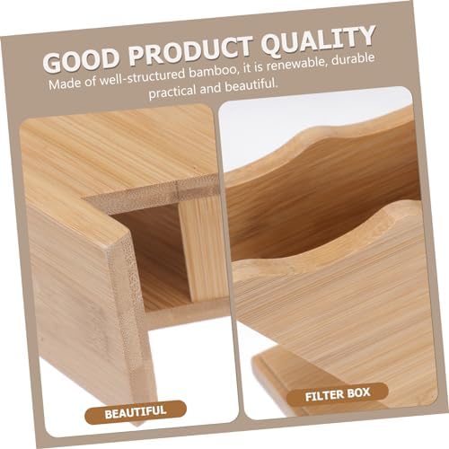 Bamboo Coffee Filter Holder Rack Keeps Papers Dry and Organized - Image 5