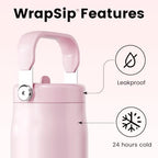 Fjbottle WrapSip 24 oz Insulated Tumbler with Flip Straw and Handle - Image 2