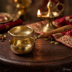 Traditional Pure Brass Tea Strainer with Fine Mesh and Handle - Image 3