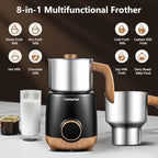 AMZCHEF Coffee Bundle - 48-Setting Conical Burr Grinder (Anti-Static, Timer) & 8-IN-1 Milk Frother Steamer (21oz & 13.5oz, 550W), Home Coffee Station for Espresso, Lattes, Cold Brew & Hot Chocolate - Image 7