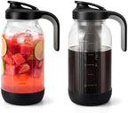 64 oz Glass Mason Jar Pitcher with 64 oz Cold Brew Coffee Maker by Cafezi