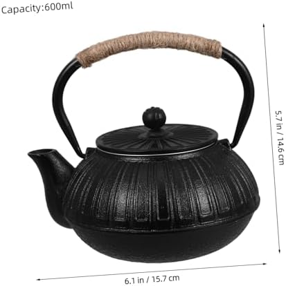 Cast Iron Teapot 600ml with Strainer, Stovetop Tea Kettle - Image 2