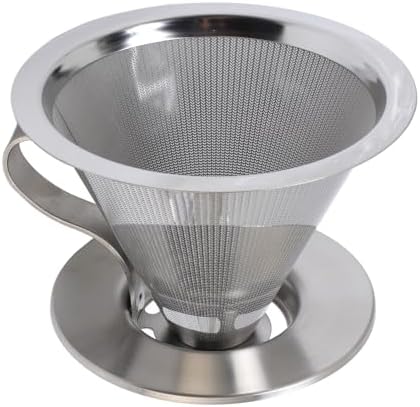 316 Stainless Steel Pour Over Coffee Dripper with 300 Mesh Filter Portable Reusable Cone for Travel Camping Brewing Tea by Hztyyier
