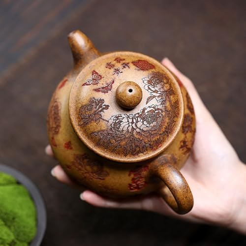 Tea Kettle Hand-carved Purple Clay Pan Pot Chinese Tea Ceremony Supplies Kettle Coffee Pot Teapot Ceramic Tea Infuser - Image 6