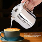 Stainless Steel Pitcher, 350ml Milk Pitcher with Lid，Stainless Steel Coffee Cup Mug Milk Frothing Jug for Latte Coffee Art for Office Kitchen (4.13in Height) (Pack of 2) - Image 5