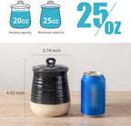 Ceramic Food Storage Jars,25 Oz Porcelain Kitchen Canisters with Airtight Lids Set of 3,Flour Containers for Countertop,Farmhouse Decor Serving Ground Coffee,Tea,Sugar,Pasta and Rice,Black＆White - Image 4