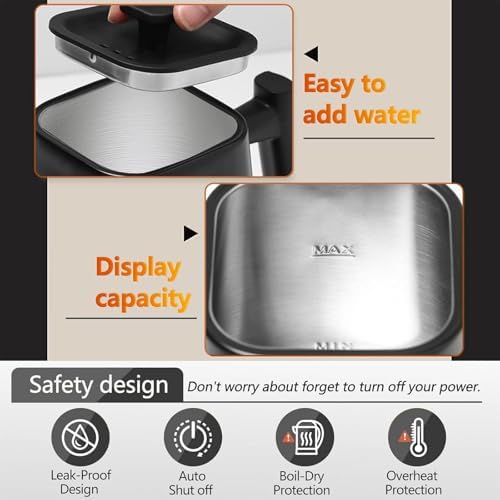 Gooseneck Kettle Electric, Temperature Control Kettle with 40-100°C Temperature Control and 24H Keep Warm Fast Boil, Digital Display Screen & 1200W High Capacity for Specialty Coffee and Tea - Image 5