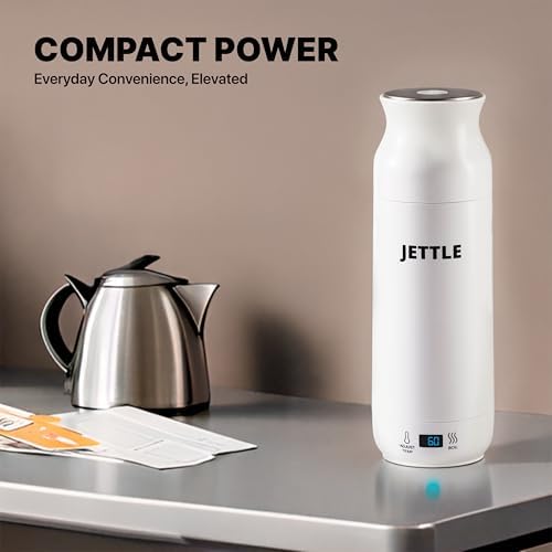 Jettle Portable Electric Kettle, 450ml Travel Water Boiler with LED, White - Image 6