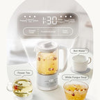Bear HK-5L06P04 Mini Health Pot, Electric Kettle Tea Maker with Infuser, Glass Kettle & 316L Stainless Steel, 6 Auto Menus, 0.6L Compact Size, White - Image 3