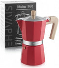 Sivaphe Aluminum Moka Pot 9 Espresso Cups, Percolator Espresso and Coffee Maker, Portable Stovetop Italian and Cuban Café Brewer for Home and Camping Red by Sivaphe