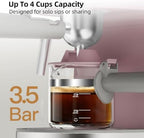 3.5Bar Espreeso Machine 4-Cup Compact Coffee Maker 800W Pink - Image 3