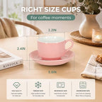 8 Ounce Cappuccino Cups Set of 4, Pink - Image 2