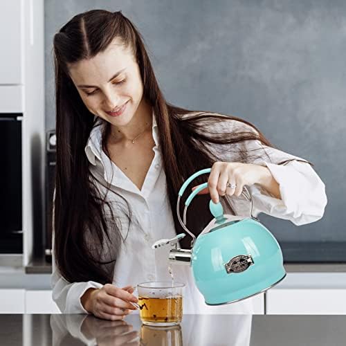 Whistling Tea Kettle Stainless Steel Teapot, Teakettle for Stovetop Induction Stove Top, Fast Boiling Heat Water Tea Pot 2.6 Quart - Image 6