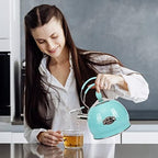 Whistling Tea Kettle Stainless Steel Teapot, Teakettle for Stovetop Induction Stove Top, Fast Boiling Heat Water Tea Pot 2.6 Quart - Image 6