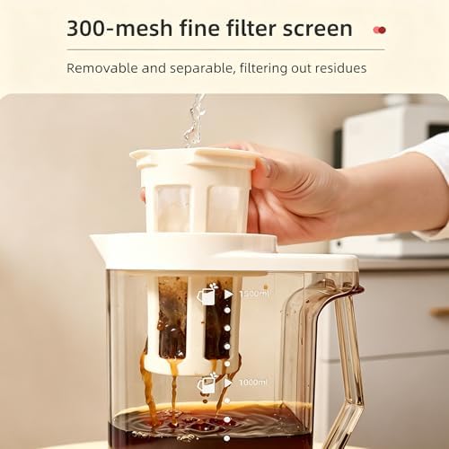 AEMEGO 67oz Cold Brew Coffee Maker Pitcher, 2L Heat Resistant Iced Tea - Image 4