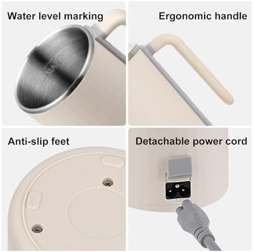 Electric Kettle 15.2 fl oz Mug-Type Electric Pot 304 Stainless Steel Tea Infuser Vacuum Insulated Milk Tea Coffee Porridge Compact Travel Office Unisex pink - Image 7