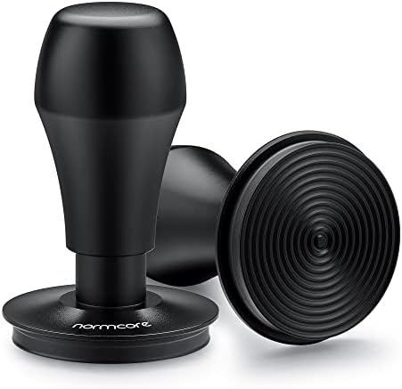 Normcore 58.5mm Espresso Coffee Tamper V4 - Titanium PVD Coating Ripple Base - Spring Loaded Tamper - 15lb / 25lb / 30lbs Replacement Springs - Anodized Aluminum Handle and Stand by NORMCORECOFFEETOOLS