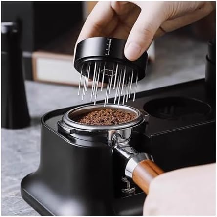 Stainless Steel 3-in-1 Tamper Needles Coffee Distributor Stirrer Needles Press Powder Hammer Espresso Tamper Leveler Tool(58mm,Waffle-Base) - Image 5