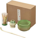 Matcha Whisk Set, 18.6oz Ceramic Matcha Bowl with Spout, Bamboo Whisk, Whisk Holder, Scoop - 4Pcs Elegant Matcha Set for Gifting and Personal Use Gradient Green by Unknown