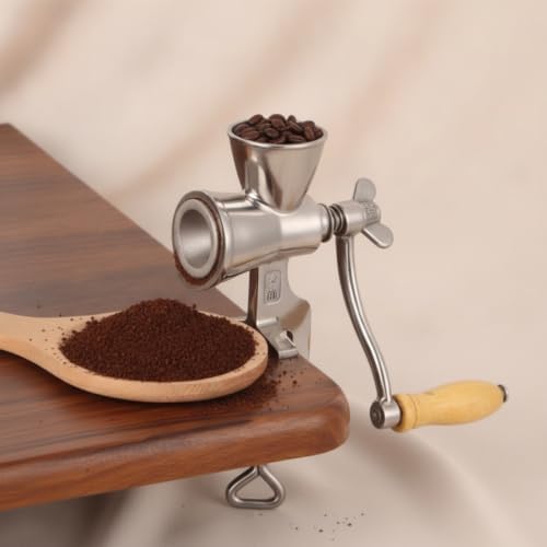 Generic Manual Coffee Grinder Hand Crank Mill With Wooden Handle Adjustable Burr Smooth Grinding Table Clamp 304 Stainless Steel Easy Care For home espresso pour over stations travel - Image 5