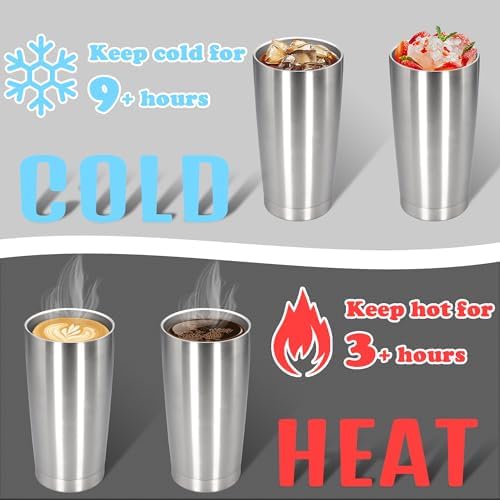 20 oz Tumbler Insulated Tumblers Stainless Steel Coffee Mug,SS 12PCS - Image 4