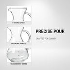 Pour Over Coffee Maker, 600 ml Borosilicate Glass Carafe, Reusable Stainless Steel Filter, Measurement Markings, Heat-Resistant Handle, 3.7 in Mouth, 6.7 in Tall for Home Coffee Brewing - Image 3
