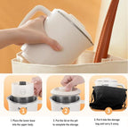 CCYLEZ Portable Electric Kettle 600ml Folding Travel Kettle Stainless Steel Tea Brewer Milk Frother Coffee Maker with Temperature Control for Travel Camping Office Home Use (US Plug 110V) - Image 5