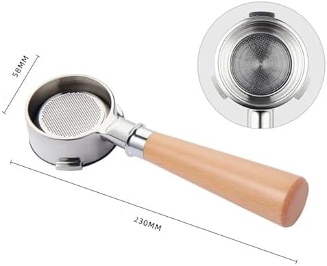 58 MM 3ears Bottomless Portafilter For Barsetto Coffee Machine Stainless Steel Espresso Handle Filter Barista Tool(58mm-Barsetto-Beech) - Image 2