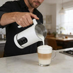 Electric Milk Frother, 4-in-1 Automatic Milk Steamer & Foamer 11.8oz/350ml, Automatic Warm and Cold Foam Maker and Milk Warmer for Latte, Cappuccinos, Macchiato (A) - Image 6