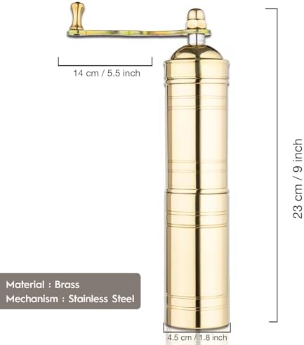 Manual Coffee Grinder, Zamak Conical Burr, Refillable Mill with Adjustable Coarseness, Handmade Turkish Mill with Handle,Hand Crank - Image 2